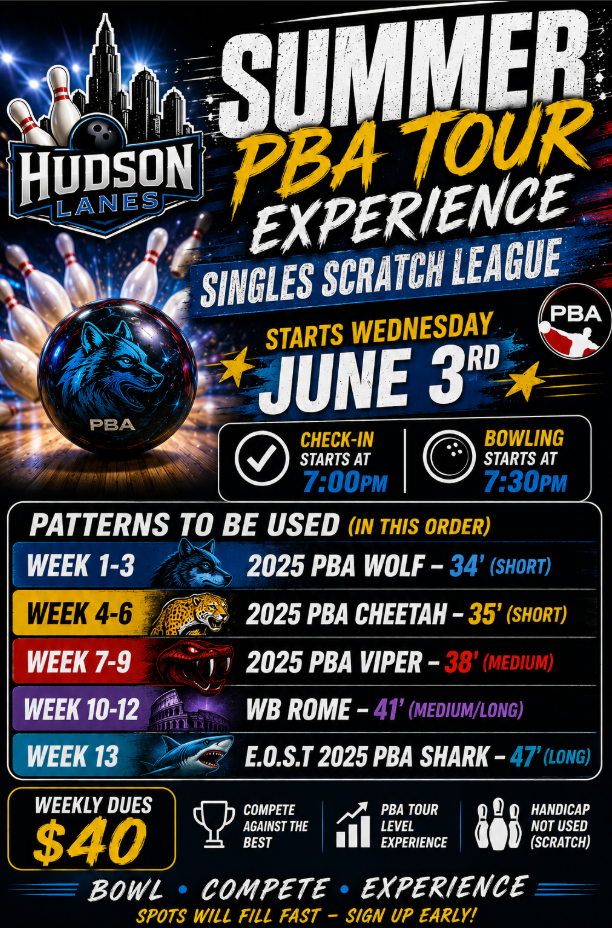 2026 Summer PBA Tour Experience @ Hudson Lanes: Participation Fee
